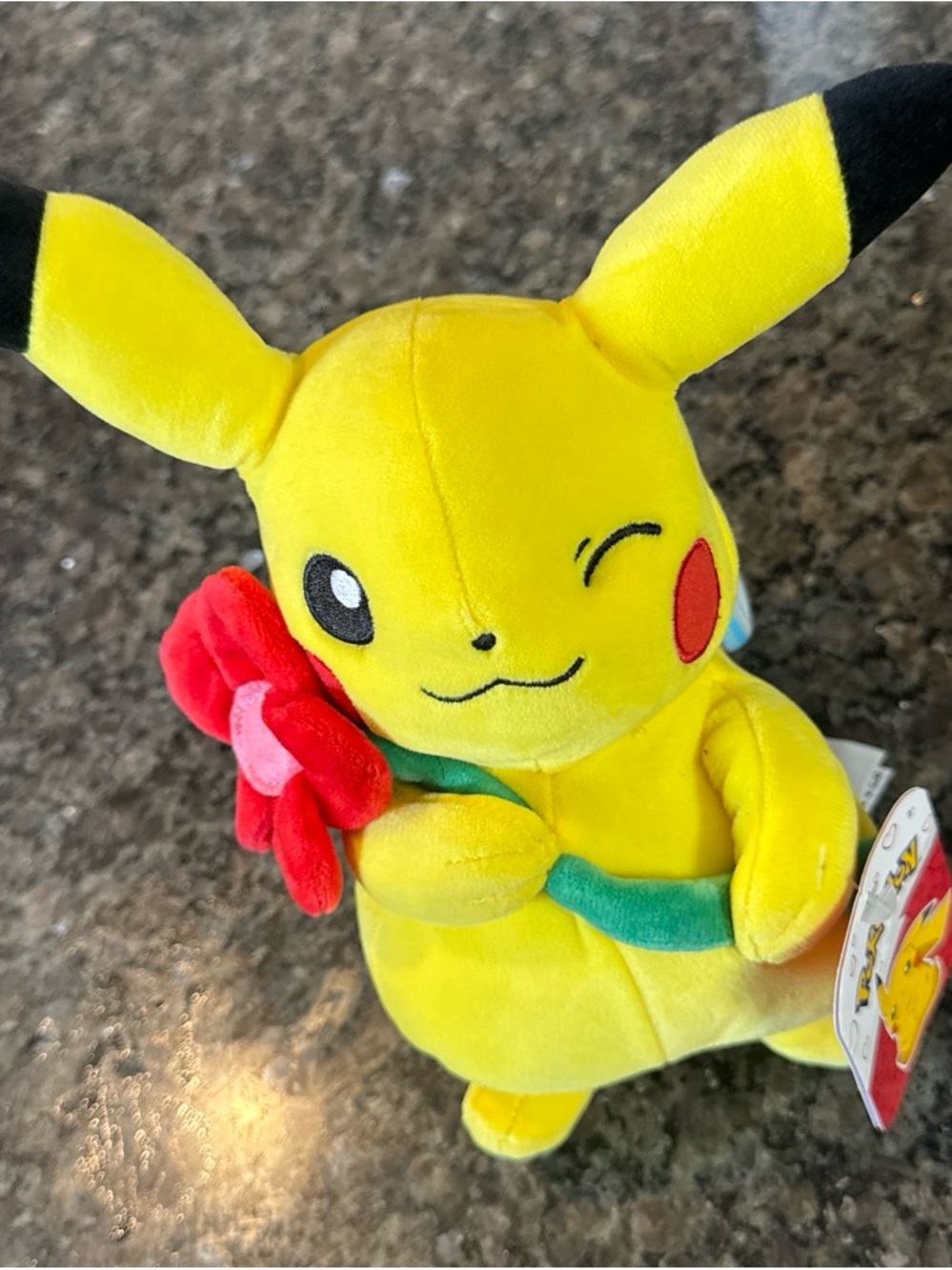 Pokemon Yellow Pikachu Plush with Red Flower